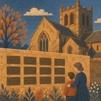 Peaceful Church Columbarium at Golden Hour