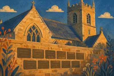 Peaceful Church Columbarium at Golden Hour