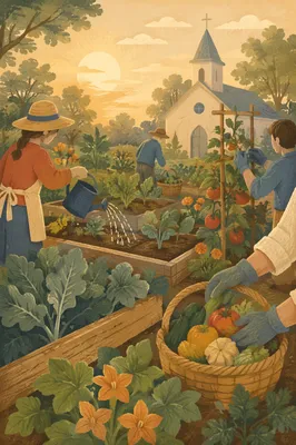 Church Community Garden at Sunrise