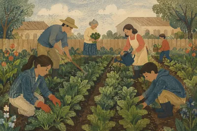 Church Community Vegetable Garden Rows