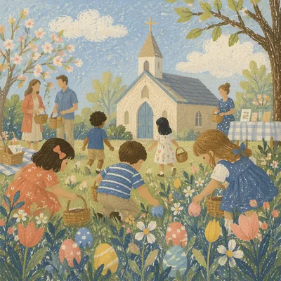 Spring Church Easter Egg Hunt Outreach