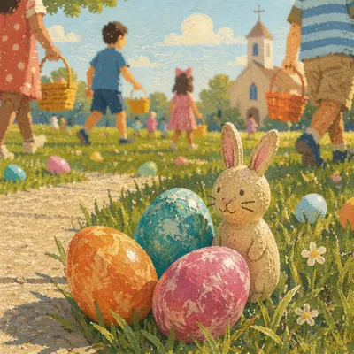 Spring Rabbit and Easter Eggs Outreach