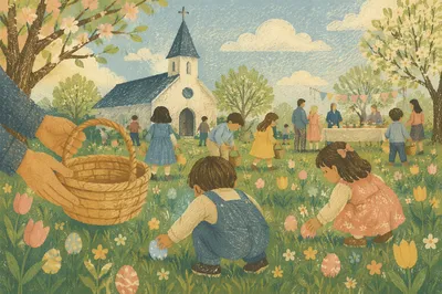 Community Easter Egg Hunt by Church Lawn