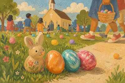 Spring Easter Eggs at Church Outreach