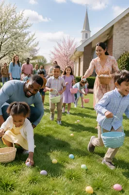 Children Easter Egg Hunt by Church