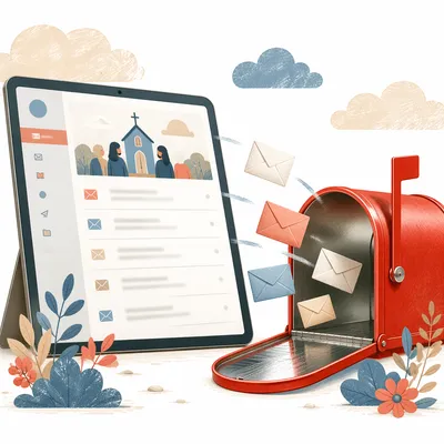 Church Newsletter Inbox and Mailbox Concept