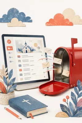 Church Email Newsletter Inbox Concept Scene