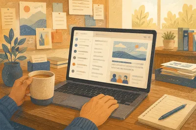 Church Newsletter Inbox on Office Laptop