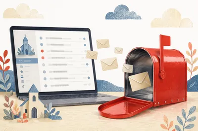 Church Email Newsletter Inbox Concept Scene