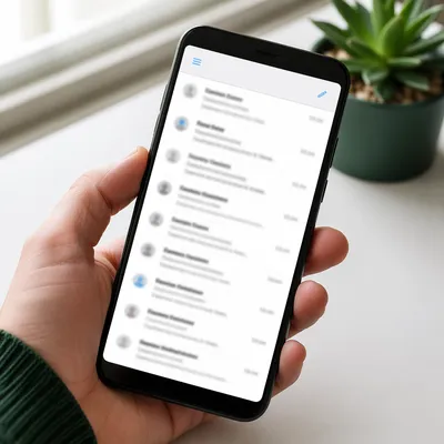 Church Newsletter Inbox on Smartphone Desk
