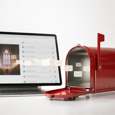 Church Email Newsletter Inbox Desktop Concept