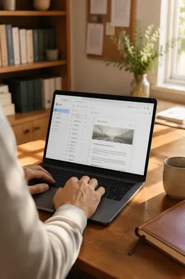 Church Newsletter Email Inbox on Laptop