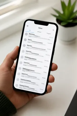 Church Newsletter Inbox on Smartphone Desk