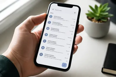 Church Newsletter Inbox on Smartphone Desk