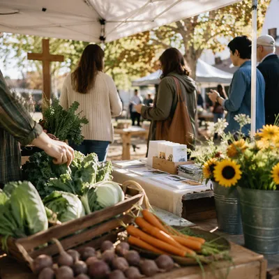 Church Outreach Booth at Farmers Market