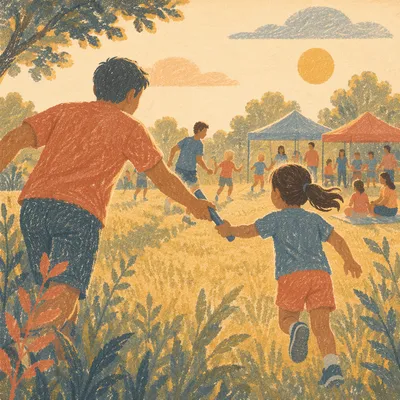 Church Field Day Relay Race with Families