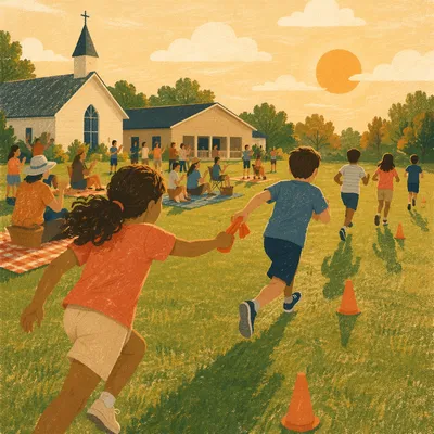 Church Field Day Relay Race Joy