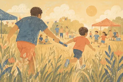 Church Field Day Relay Race with Families