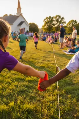Church Field Day Relay Race Families
