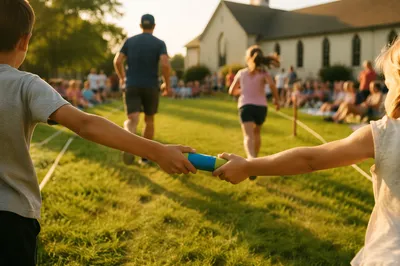 Church Field Day Relay Race with Families