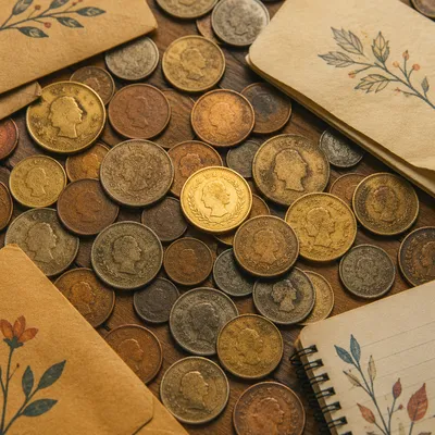 Church Budgeting Class Coins Flat Lay