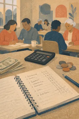 Church Budgeting Class Tabletop Scene