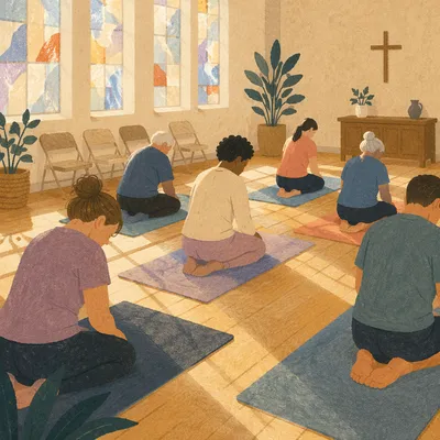 Church Fitness Class Prayer Before Stretching