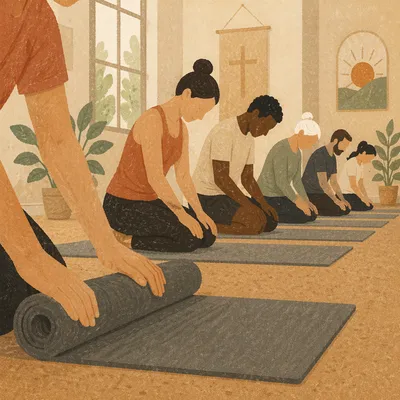Church Fitness Class Preparing for Prayer
