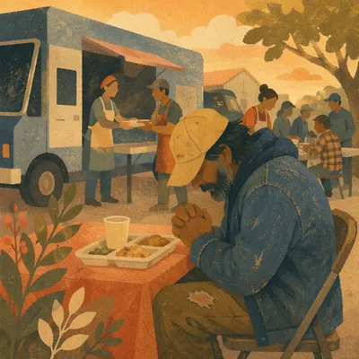Prayer at Church Food Truck Festival