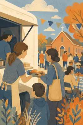 Church Food Truck Outreach Festival Scene