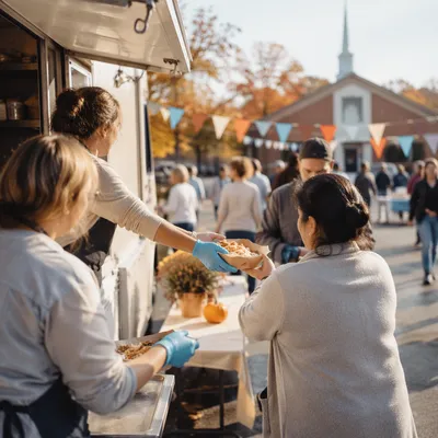 Church Food Truck Outreach Festival Scene
