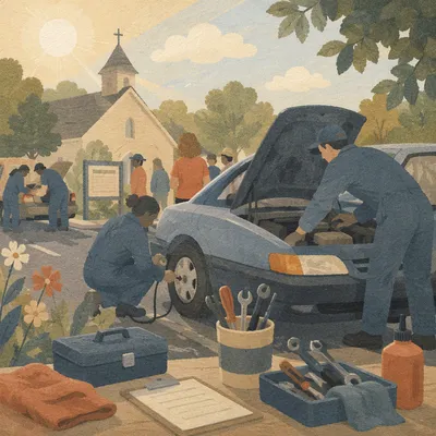 Church Volunteer Car Care Outreach Morning
