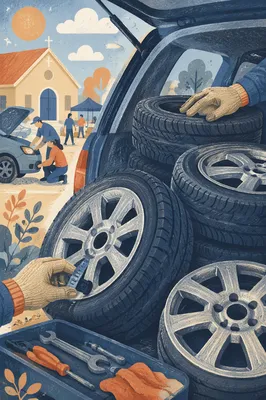 Church Volunteer Car Clinic Tire Service