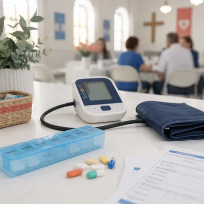 Church Free Health Screening Blood Pressure Setup