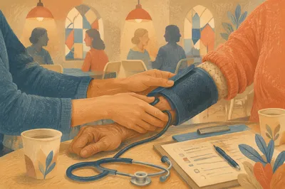 Church Community Blood Pressure Screening Scene