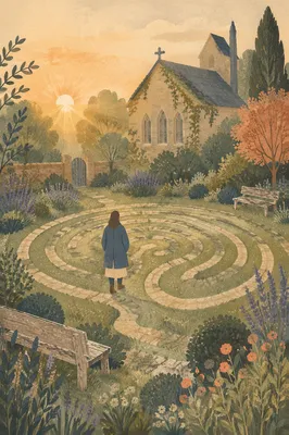 Sunrise Prayer Walk in Church Garden Labyrinth