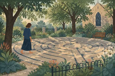 Quiet Church Garden Labyrinth Walk
