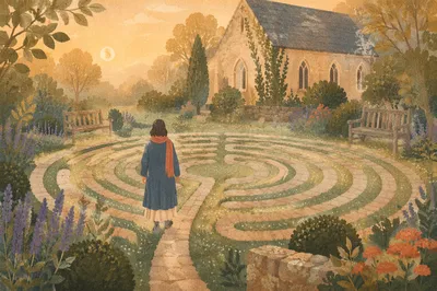 Sunrise Church Garden Labyrinth Meditation Path