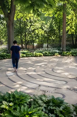 Quiet Church Garden Labyrinth Meditation Walk