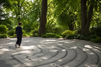 Quiet Church Garden Labyrinth Meditation Walk