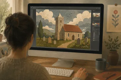 Designing Church Graphics on Desktop Screen
