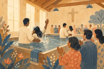 Joyful Multiple Baptism Church Celebration