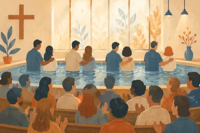 Joyful Multiple Baptisms Church Growth Celebration