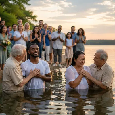 Joyful Lakeside Church Baptism Celebration