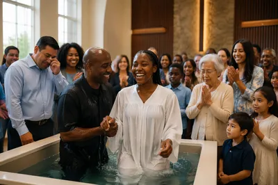 Baptism Celebration in Bright Church Sanctuary