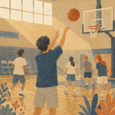 Youth Basketball in Church Gymnasium