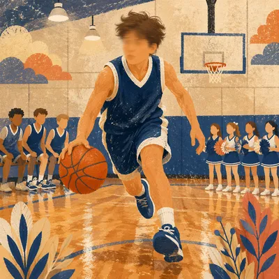 Church Youth Basketball Game in Gymnasium