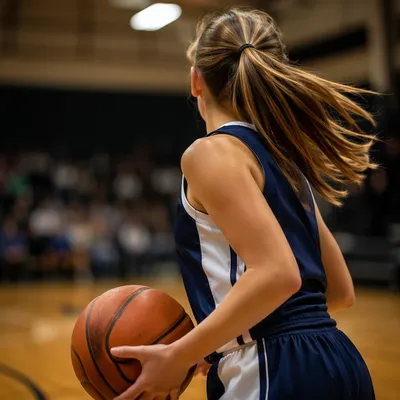 Youth Basketball Player in Church Gymnasium