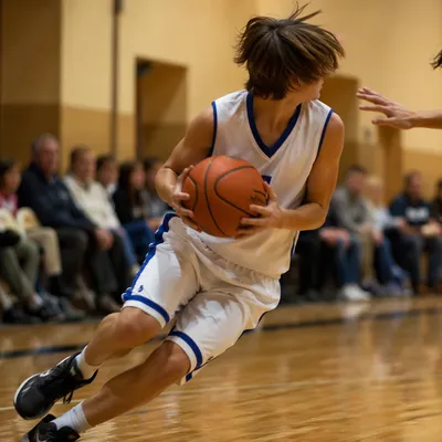 Youth Basketball Game in Church Gymnasium