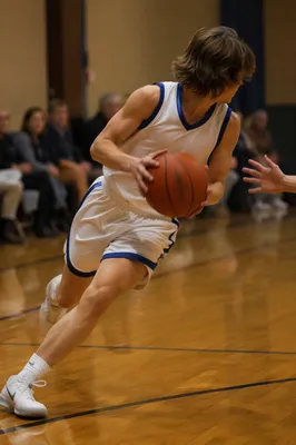 Youth Basketball Game in Church Gymnasium